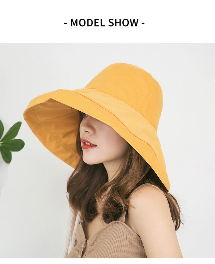 【つば広日よけ帽子】日焼け止め、小顔効果、通気、形状記憶、折畳み可能、洗いやすい