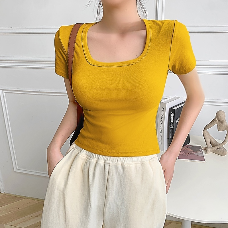 여성 여름 순면 반팔 티셔츠
