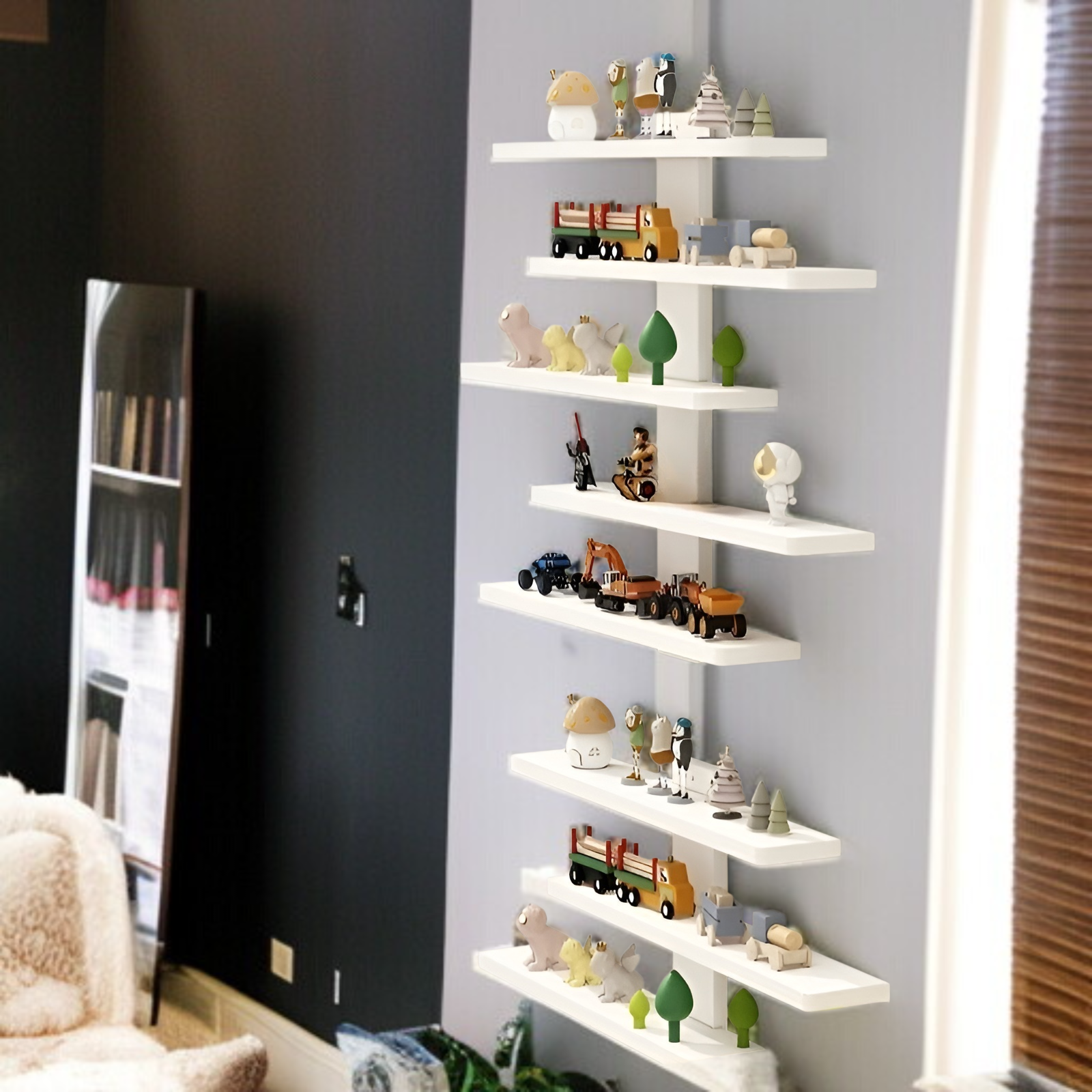 収納ラックコンパートメントディスプレイラック多層壁掛けラック寝室おもちゃ収納ラック