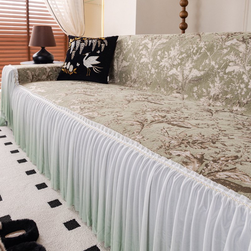 防滑沙發抱枕套帶荷葉邊