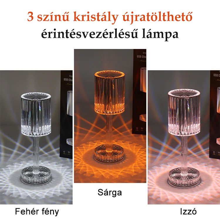 Romantikus hangulatú kristály lámpa