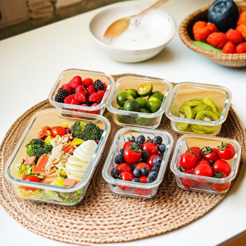 밀폐 가능한 뚜껑 유리 도시락