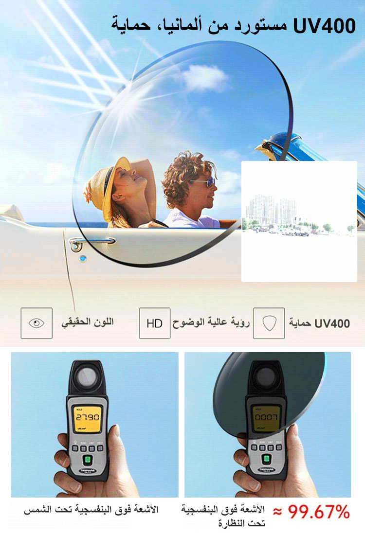 نظارات شمسية فاخرة بعدسة متدرجة في الشرق الأوسط