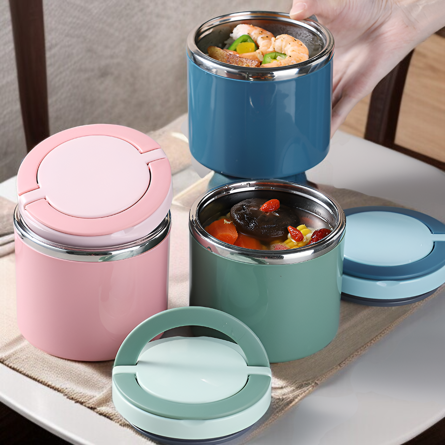 スープジャー 真空断熱スープジャー 保温 保冷 スープジャー 保冷 全パーツ食洗機OK お手入れ簡単 弁当箱