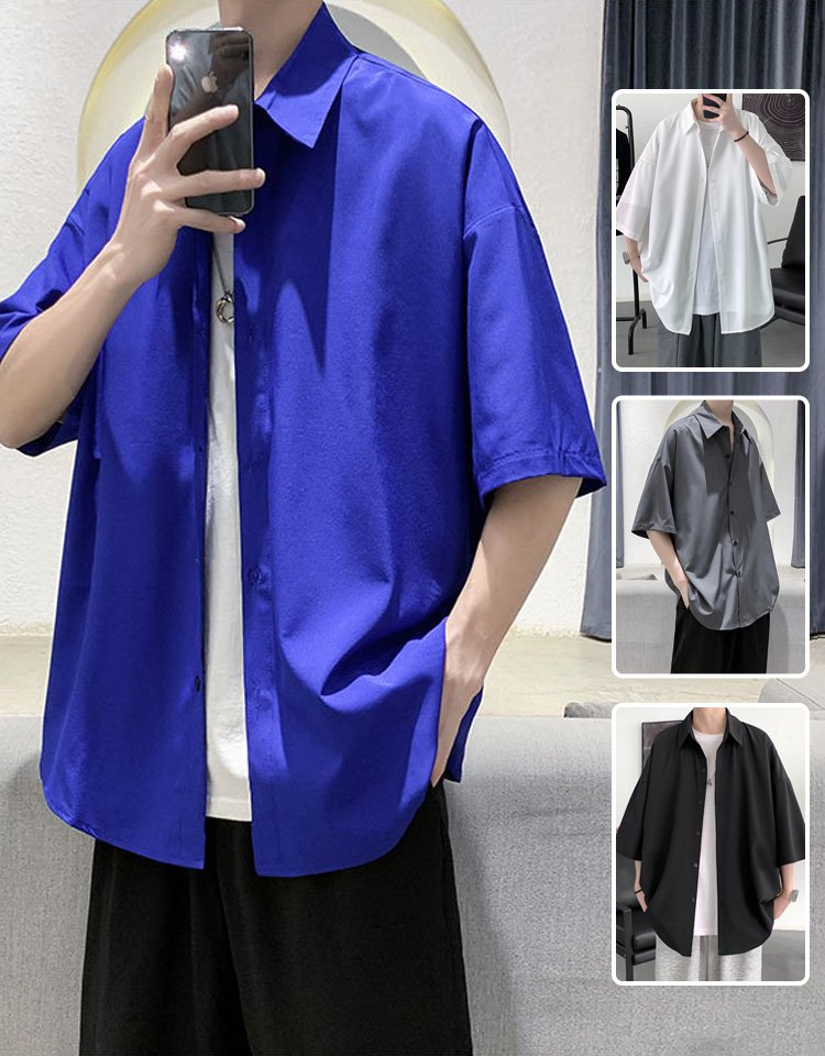 아이스 실크 반팔 셔츠