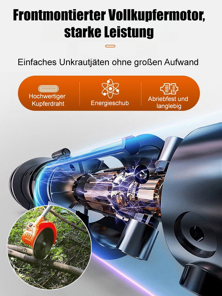 [Full Copper Motor] Tragbarer Handrasenmäher