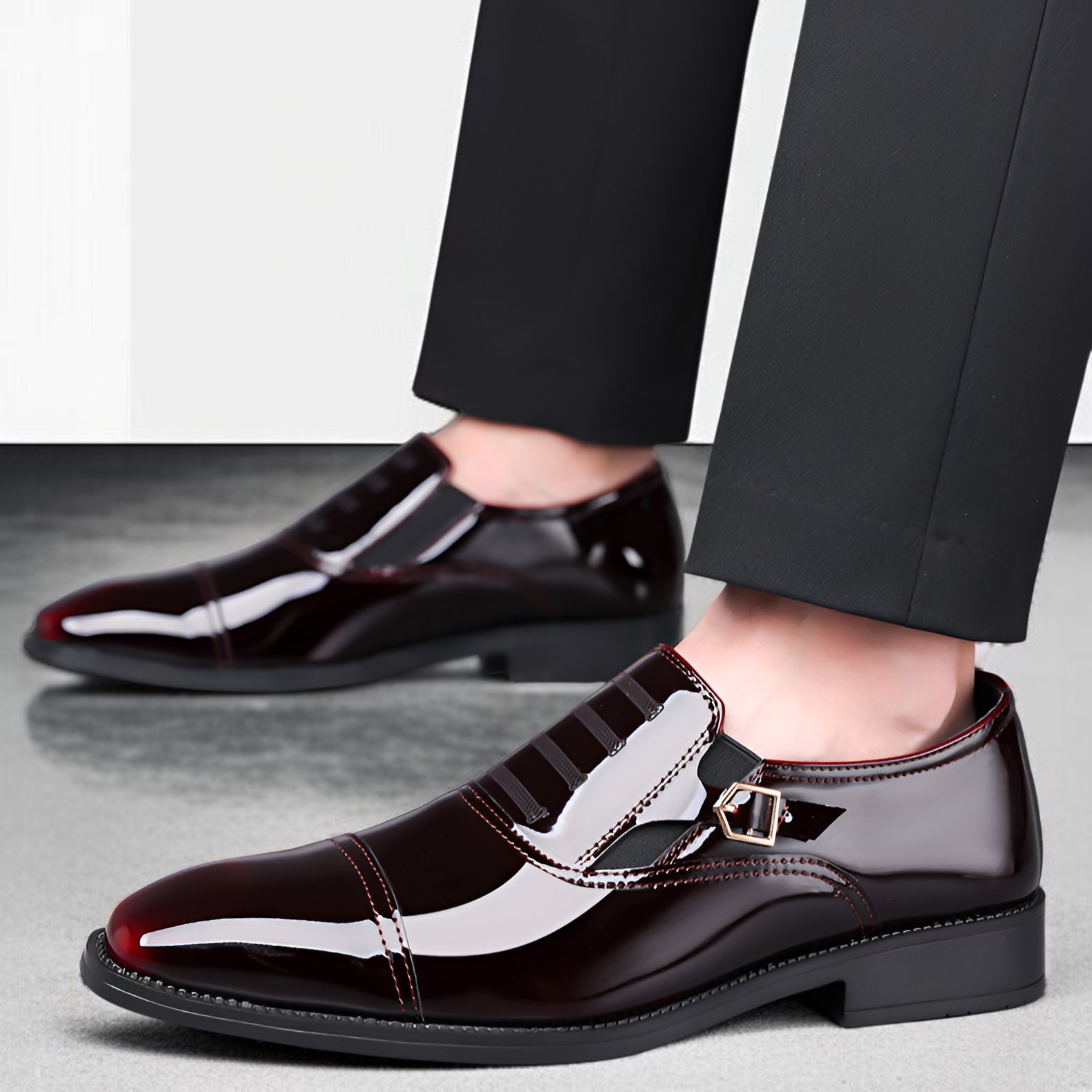 メンズカジュアルシューズ 青年用ビジネスドレスシューズ トレンドPUレザーシューズ