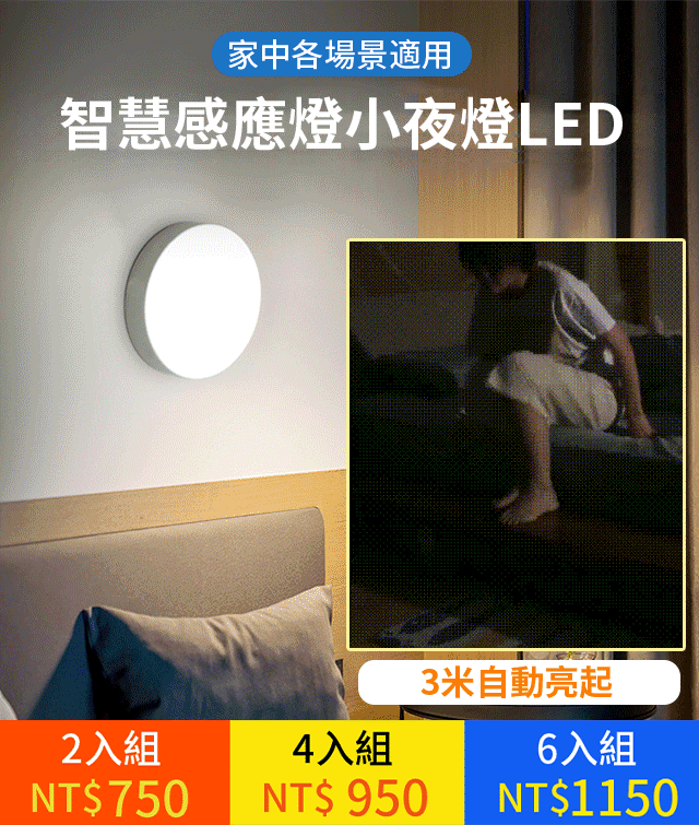 智慧感應燈小夜燈LED