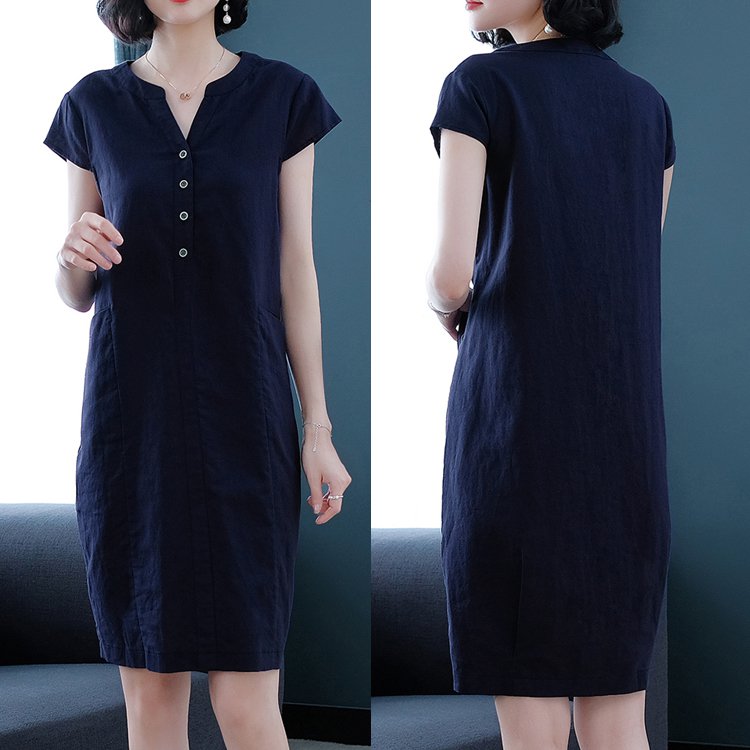 自己染的衣服！「卓也藍染」夏季顯瘦減齡連衣裙