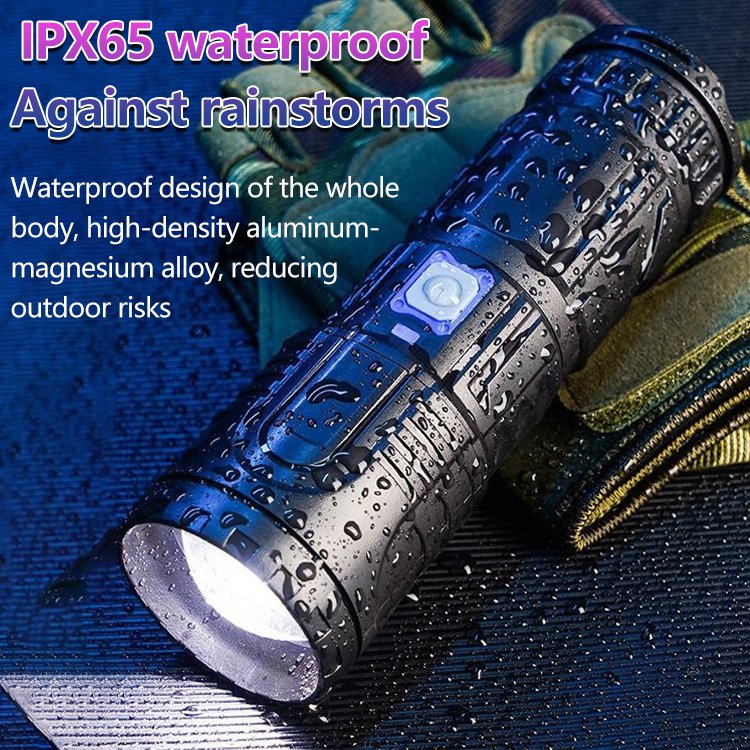White laser telescopic zoom flashlight