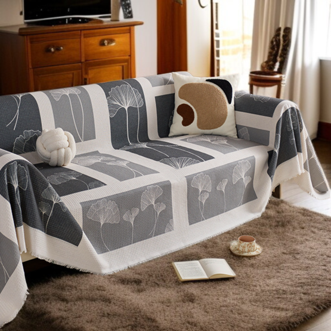 셰닐 소재 소파커버 질감