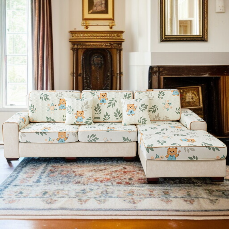 サマーラテックス素材のフルカバーソファカバー全体画像