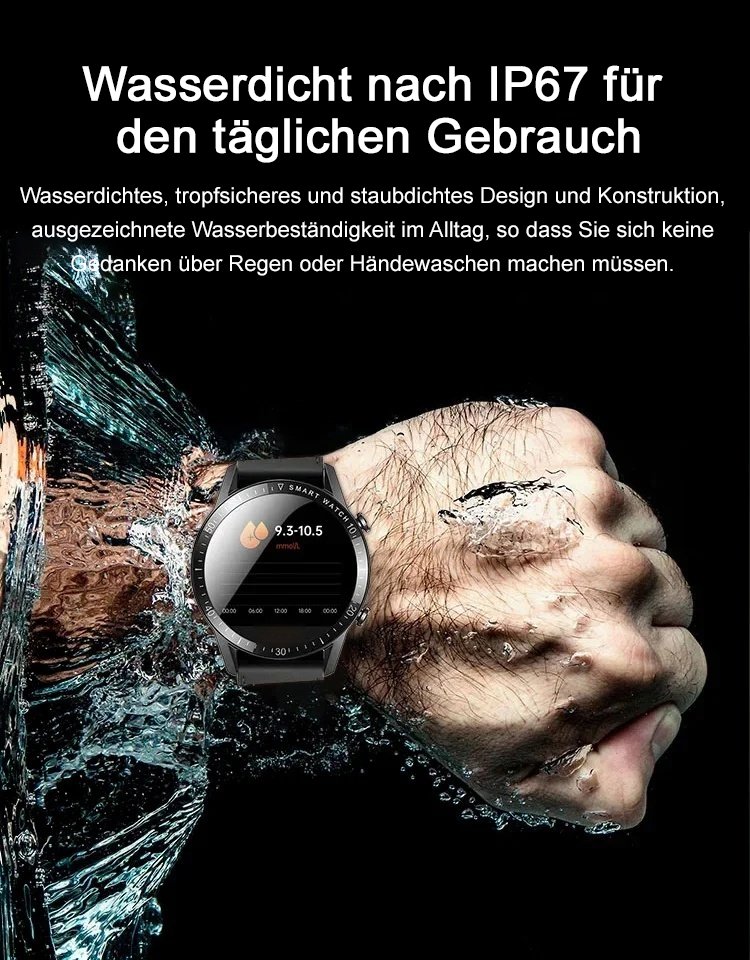 Ultradünne Uhr zur Bluetooth-Sprachblutzuckermessung