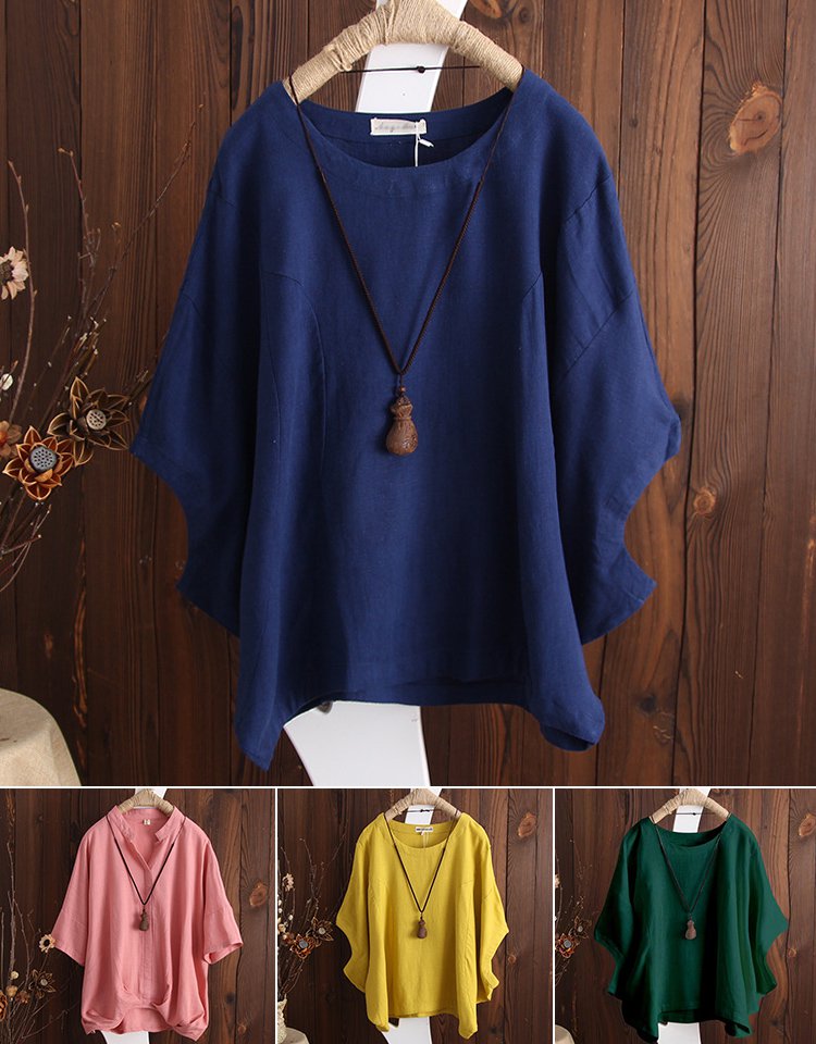 綿麻ドルマンプルオーバー