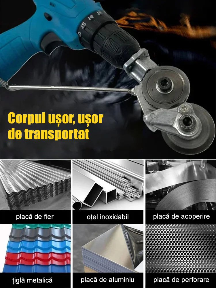 Tăietor pentru plăci metalice cu burghiu electric