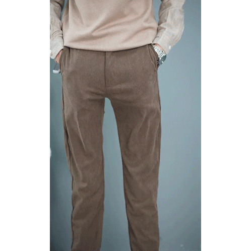 【이탈리아 수입 코듀로이 캐주얼 바지】 두 겹의 기모 보온 설계로 영하 10도에서도 따뜻함 유지