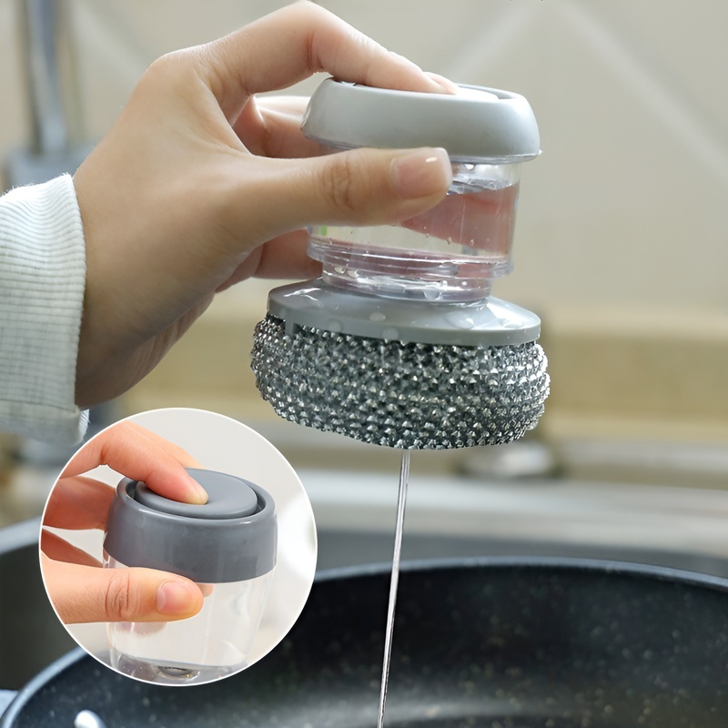 Short handle kitchen brush for easy dishwashing