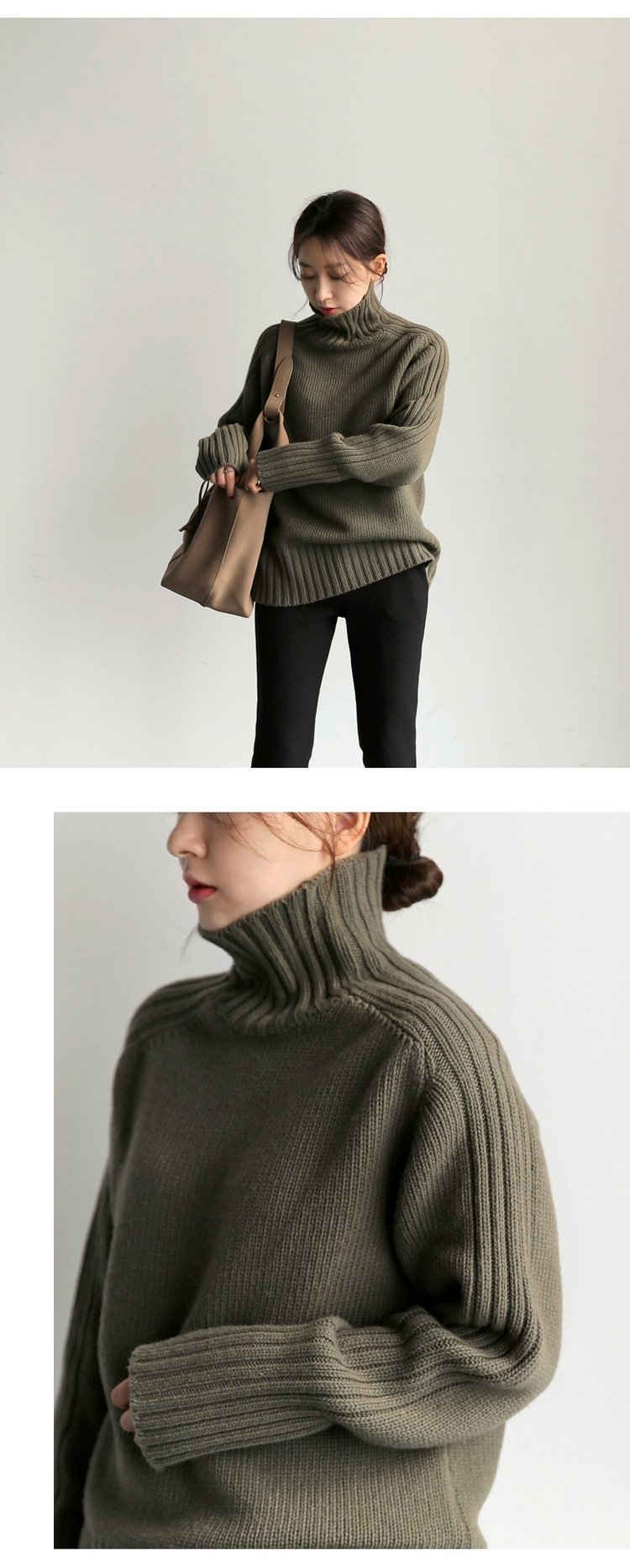 保温性抜群のタートルネックセーター