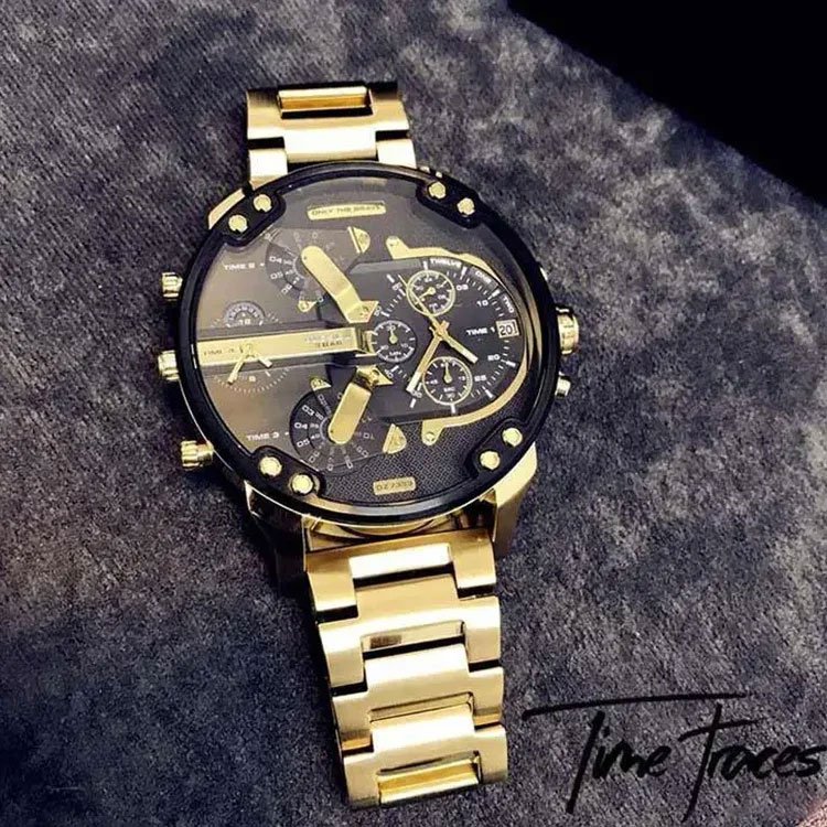 큰 문자판 수정 진동자 손목시계