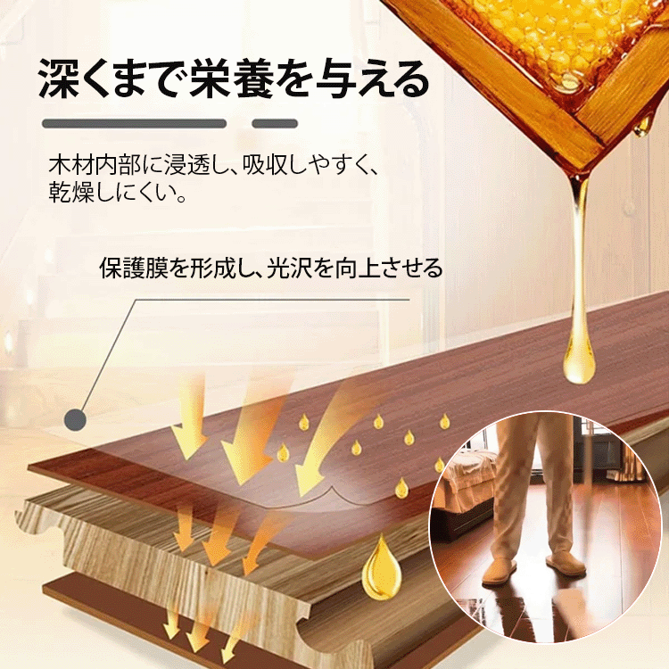 【20年の古い木製床が3秒で新品同様に！】✨フロア用つや出し洗剤、高効率クリーニング＋深層メンテナンス