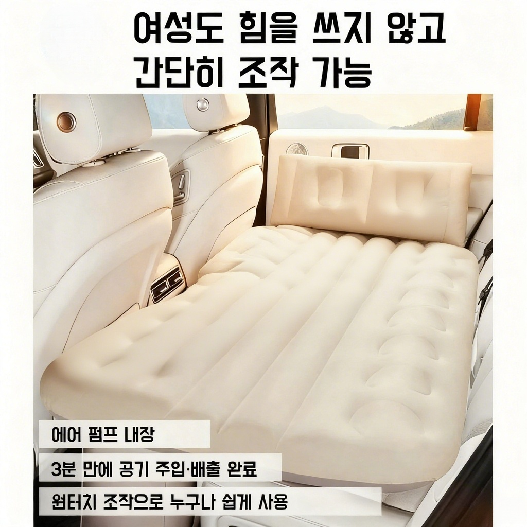 차량용 휴대용 원터치 전동 에어 매트리스