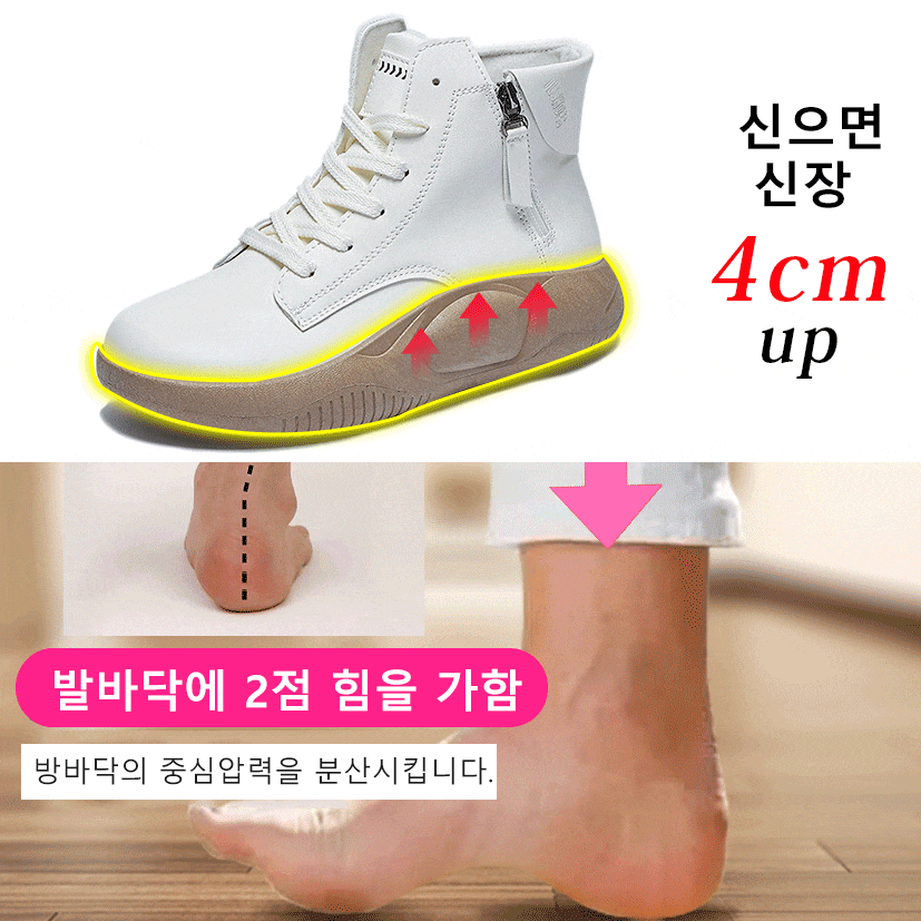  지퍼 통굽 여성 부츠  