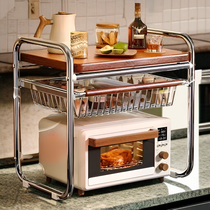 주방 정리를 돕는 스탠드형 선반