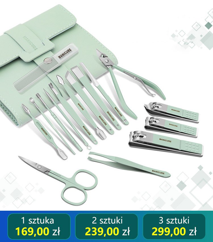 16-częściowy profesjonalny zestaw do pielęgnacji dłoni, twarzy i stóp