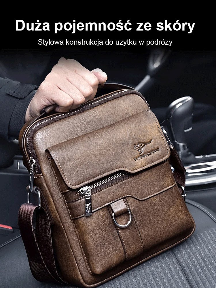 Męska torba biznesowa z bydlęcej skóry