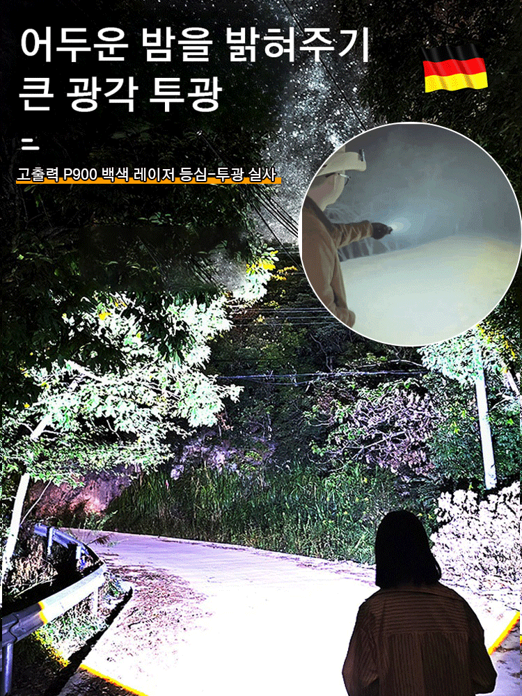 [충전식] 다기능 줌 캠핑 손전등
