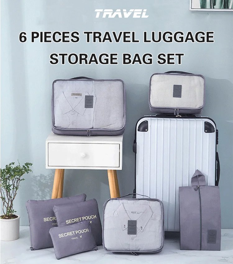 6 pieces travel luggage storage bag set
