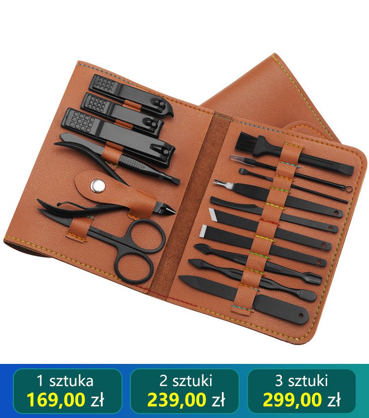 16-częściowy profesjonalny zestaw do pielęgnacji dłoni, twarzy i stóp