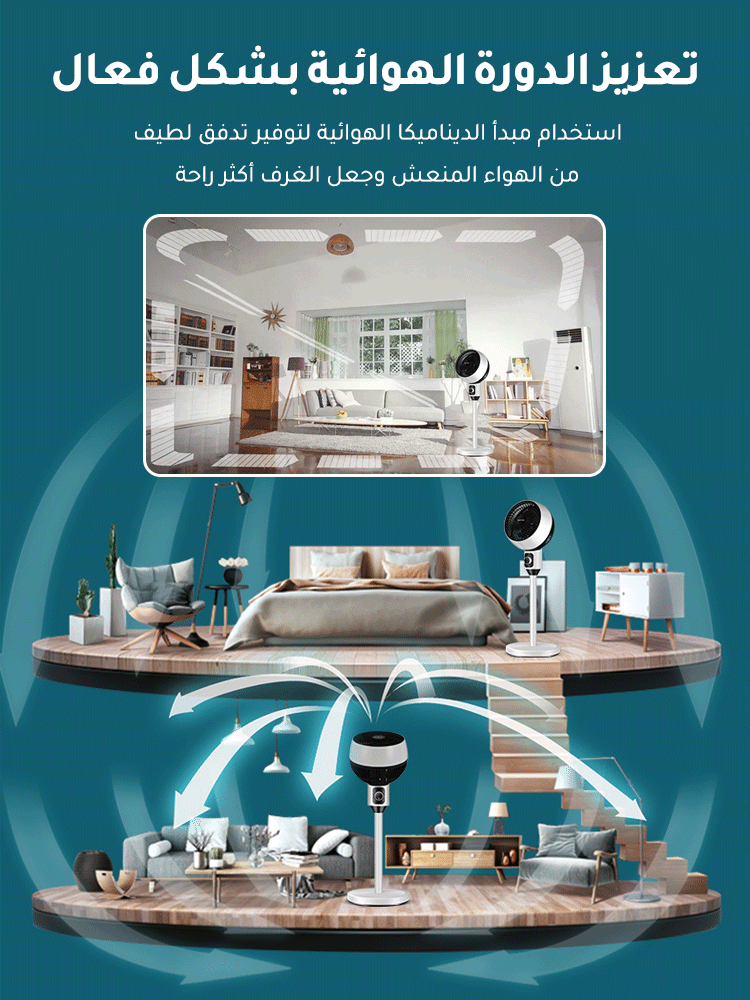 مروحة تيربو عمودية صامتة لتبريد المجالس فورا - خصم 70% لفترة محدودة