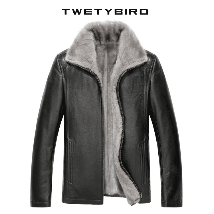 Zamszowa kurtka z norek