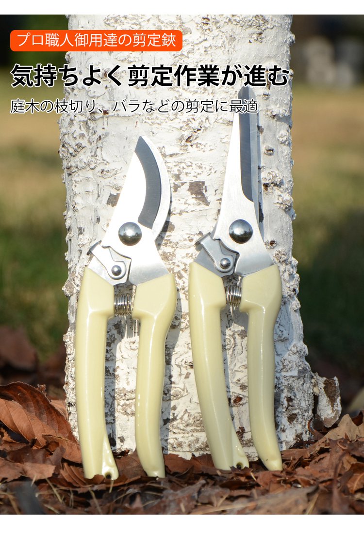 鋭い刃先が特徴の剪定バサミ