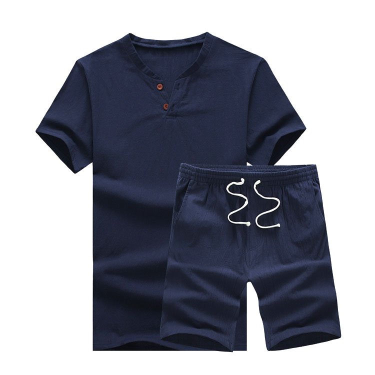 メンズ綿麻上下セット