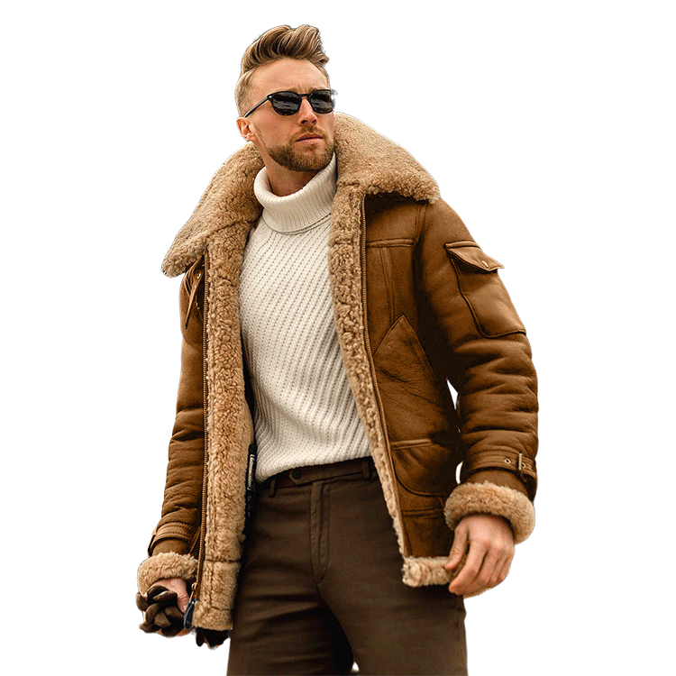 Zagęszczone jednoczęściowe futro, kurtka o średniej długości