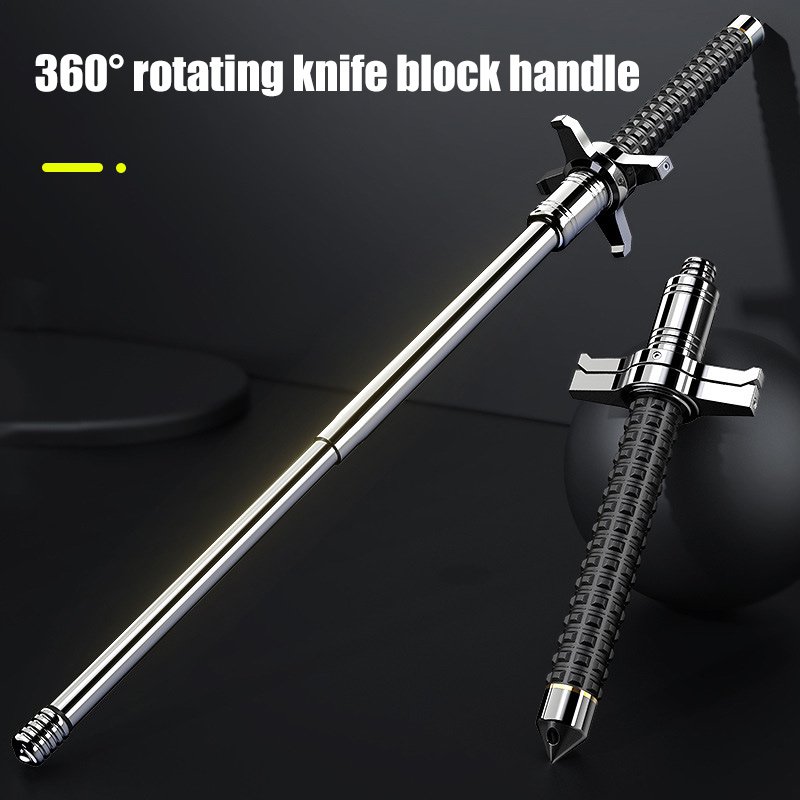 Knife block solid telescopic trekking pole