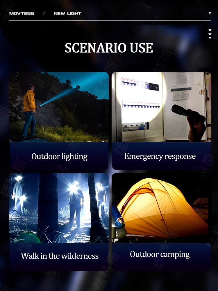 High brightness quad core flashlight