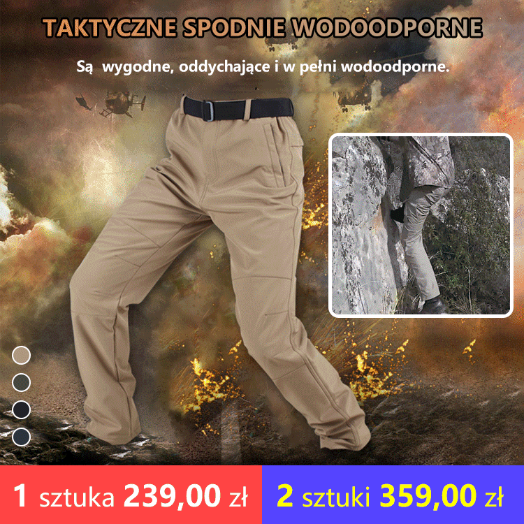 Taktyczne spodnie wodoodporne
