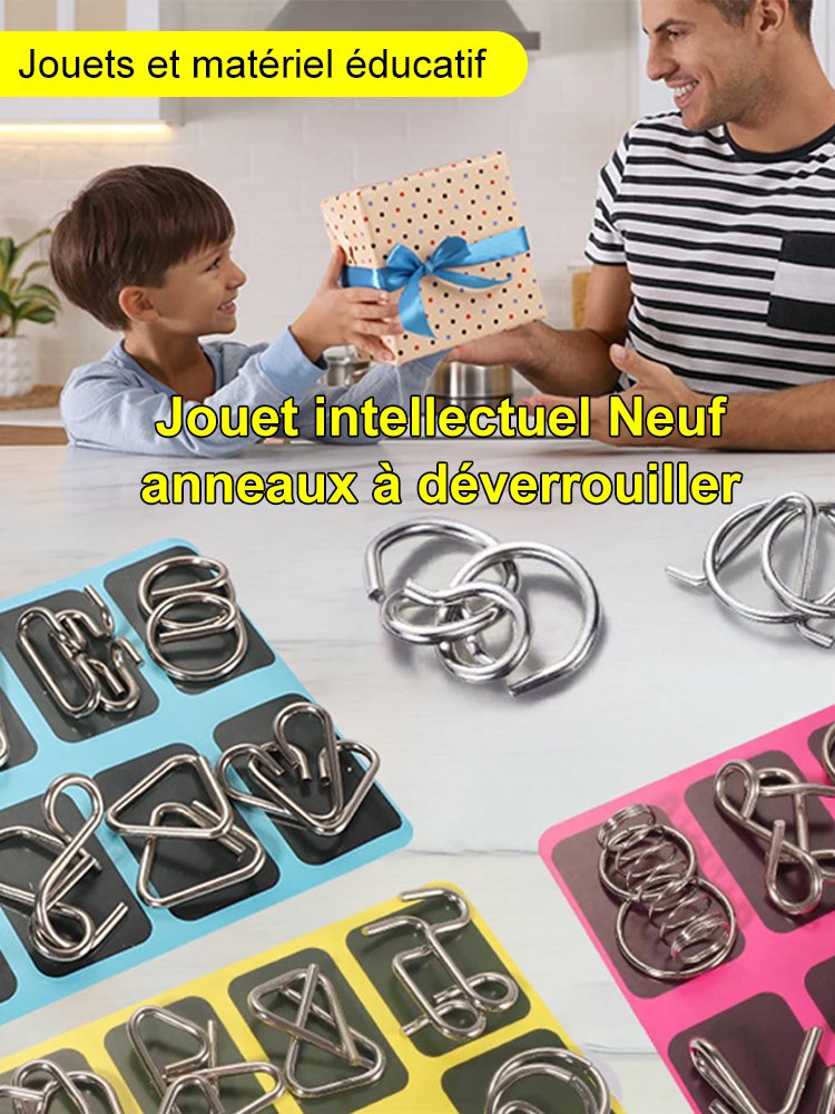 IQ anneau déboutonné à neuf maillons