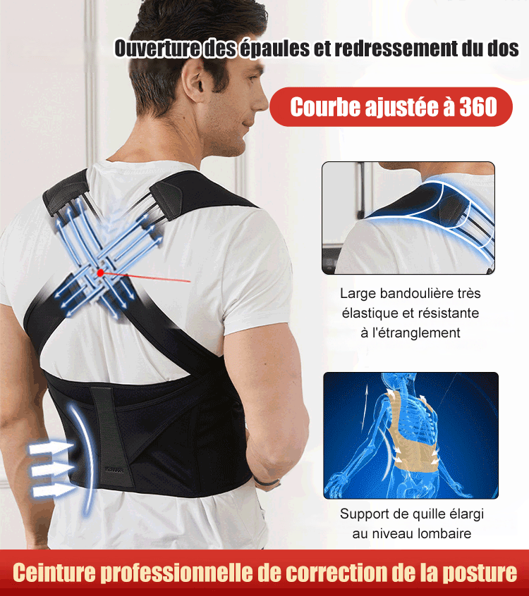 [Limité à 3 jours, 1€ pour le 3ème article]Ceinture professionnelle de correction de la posture