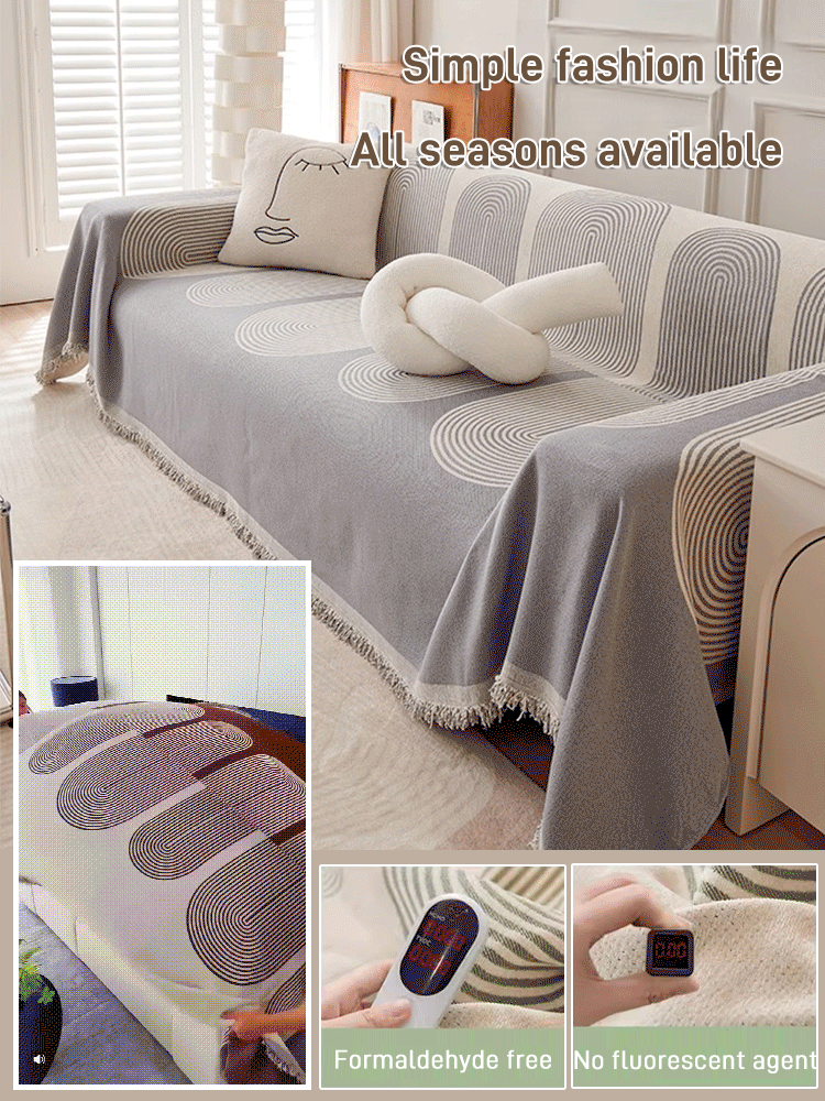 Double sided chenille sofa cover