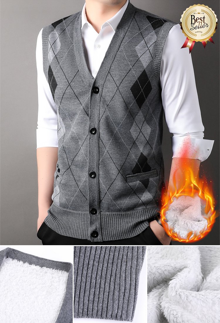 سترة من الصوف الدافئ بلا أكمام