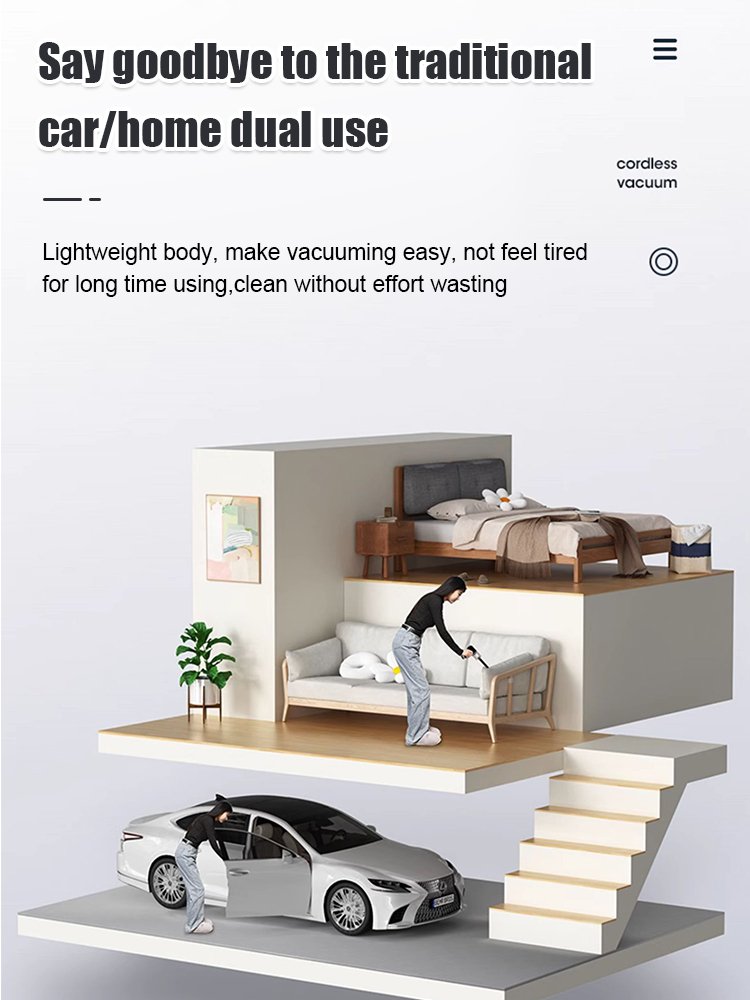 Multifunctional portable car vacuum cleaner