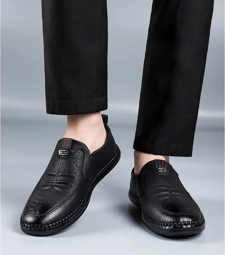 slip-on business causal leather shoes