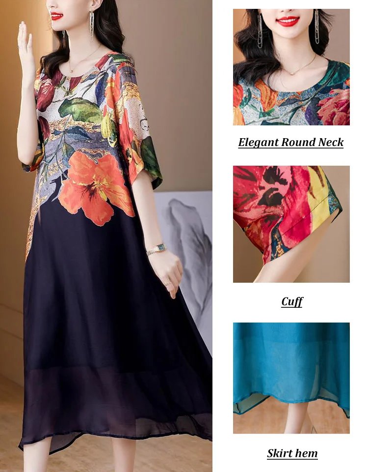 Elegant Printed Plus Size Dress