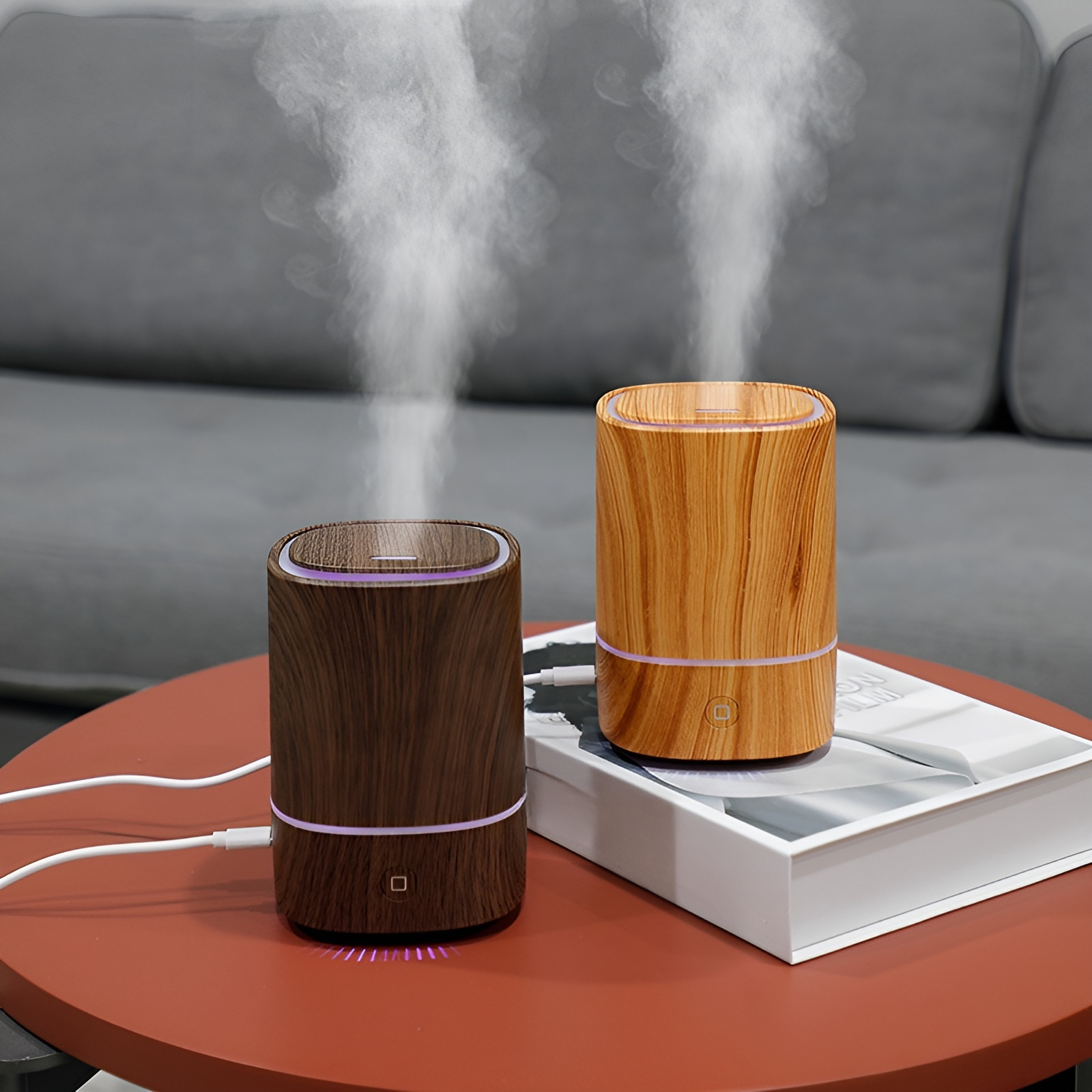 木目調デザインのUSB空気加湿器本体画像